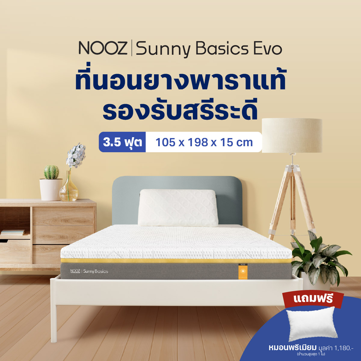 ที่นอนยางพารา 3.5 ฟุต NOOZ SUNNY BASICS EVO หนา 6 นิ้ว_9